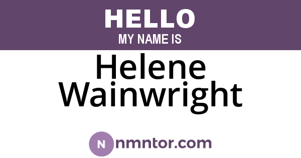 Helene Wainwright
