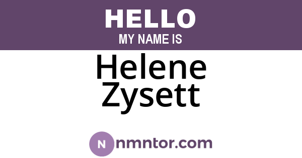 Helene Zysett