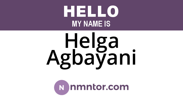 Helga Agbayani