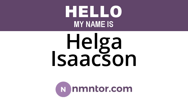 Helga Isaacson