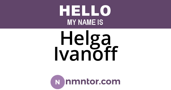 Helga Ivanoff