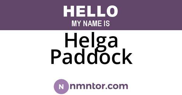Helga Paddock