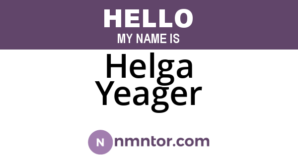 Helga Yeager