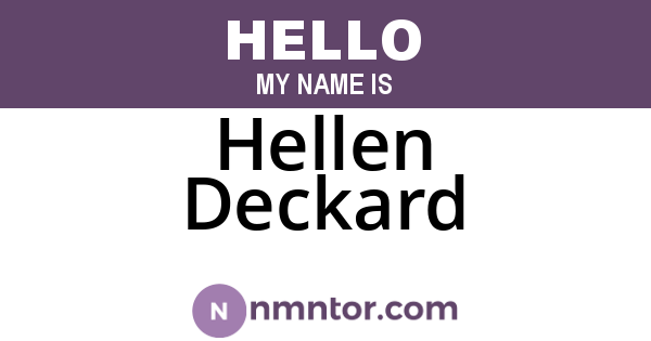 Hellen Deckard