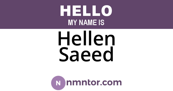 Hellen Saeed