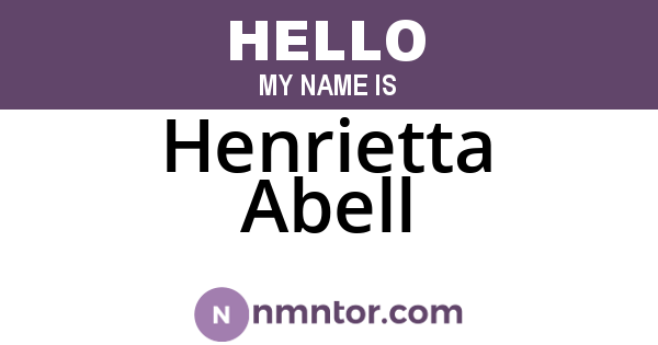 Henrietta Abell