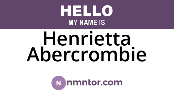 Henrietta Abercrombie