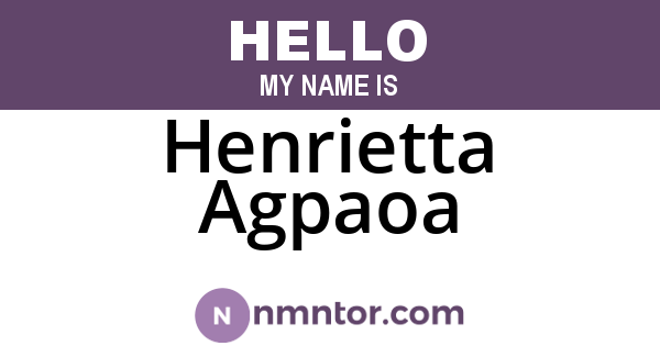 Henrietta Agpaoa