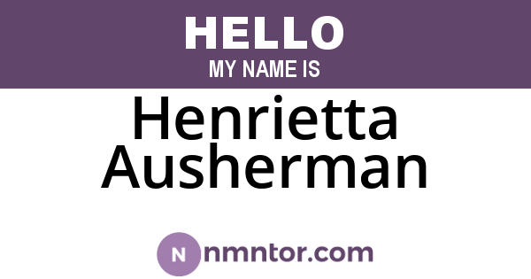 Henrietta Ausherman