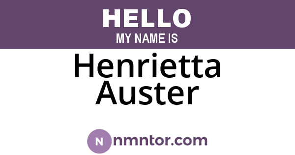 Henrietta Auster