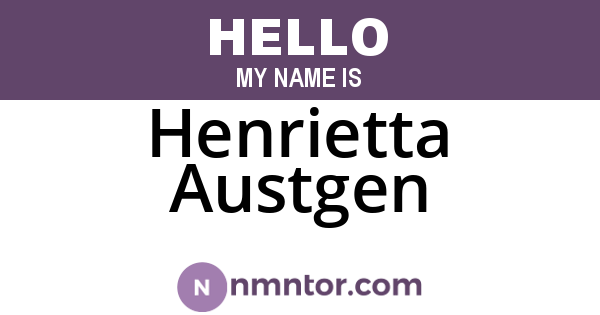 Henrietta Austgen