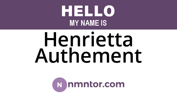 Henrietta Authement