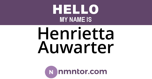 Henrietta Auwarter
