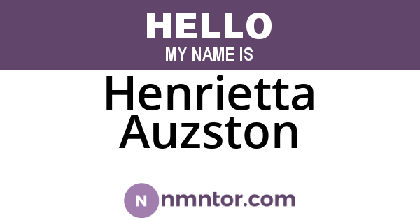 Henrietta Auzston