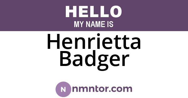 Henrietta Badger