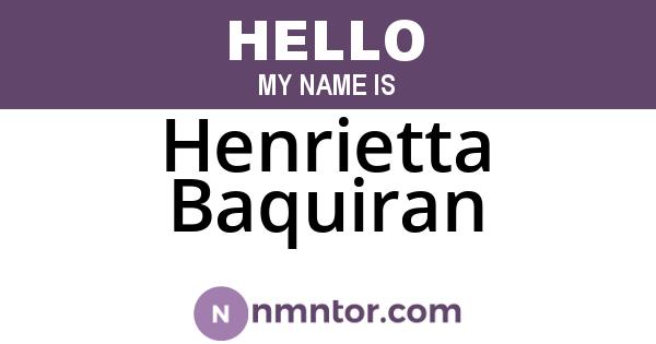 Henrietta Baquiran