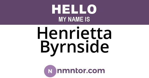 Henrietta Byrnside