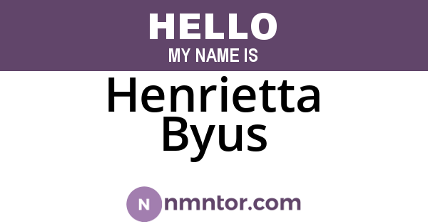 Henrietta Byus