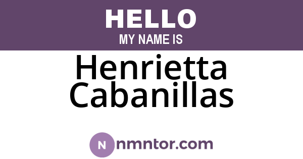Henrietta Cabanillas