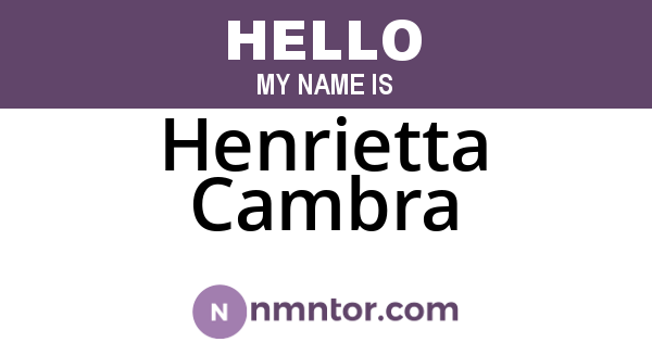 Henrietta Cambra