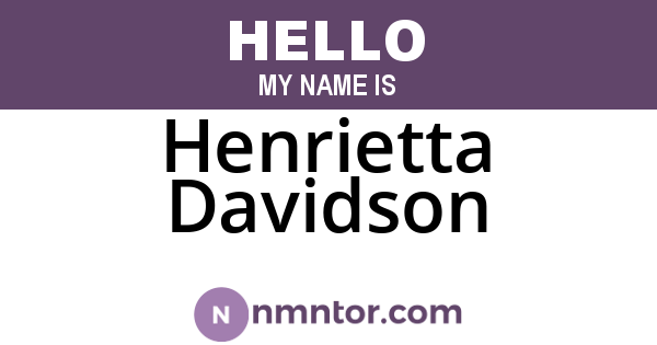 Henrietta Davidson