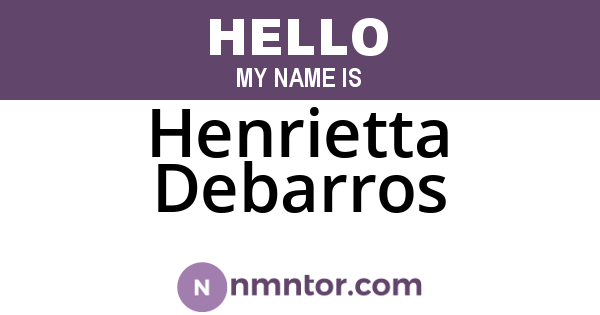 Henrietta Debarros
