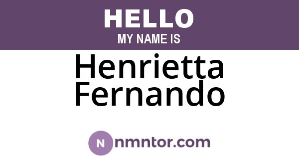 Henrietta Fernando