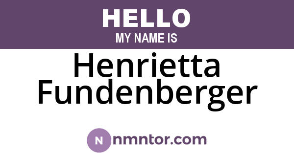 Henrietta Fundenberger