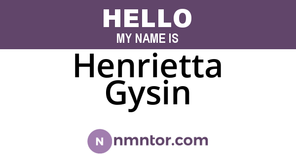 Henrietta Gysin
