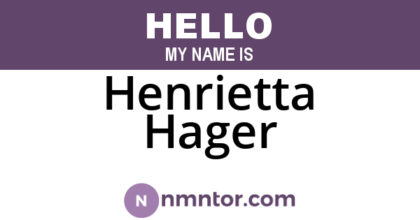 Henrietta Hager