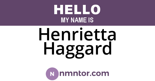 Henrietta Haggard