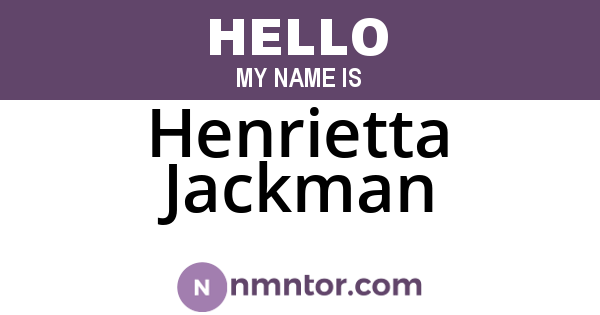 Henrietta Jackman