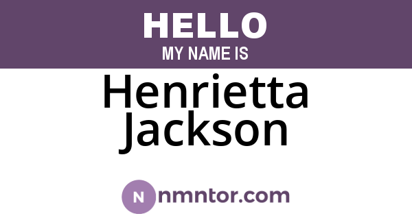 Henrietta Jackson