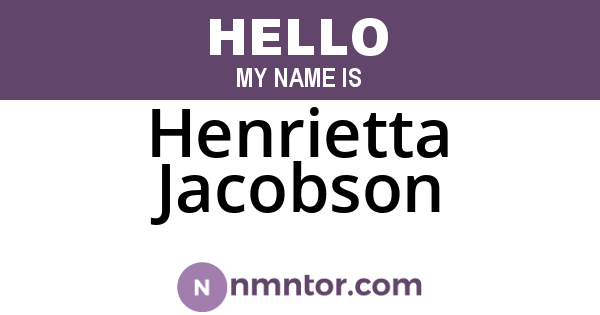 Henrietta Jacobson