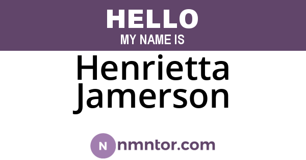 Henrietta Jamerson