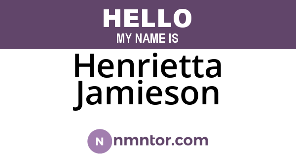 Henrietta Jamieson