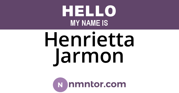 Henrietta Jarmon