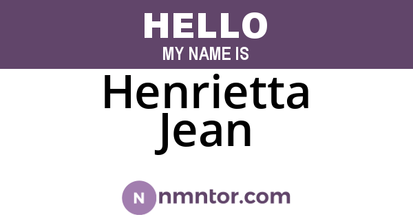 Henrietta Jean