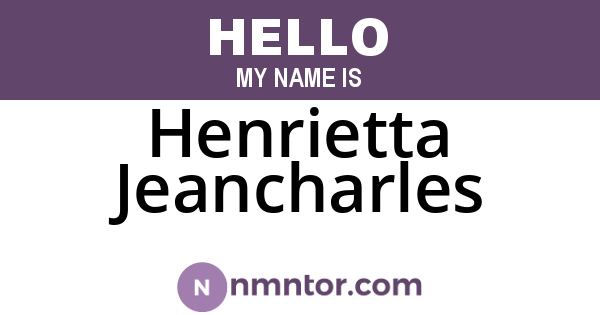 Henrietta Jeancharles