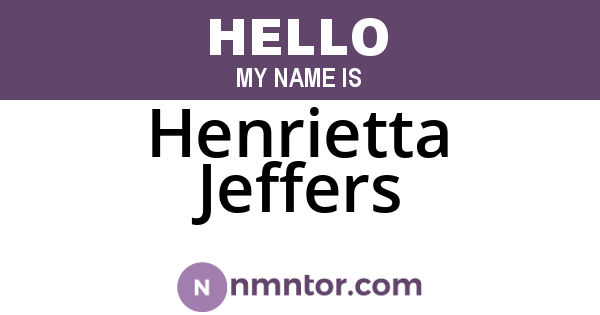 Henrietta Jeffers