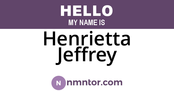 Henrietta Jeffrey