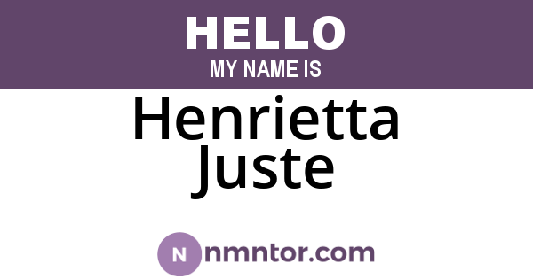 Henrietta Juste