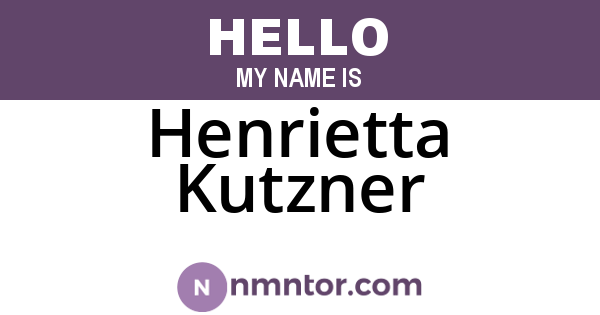 Henrietta Kutzner
