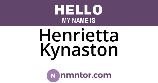 Henrietta Kynaston