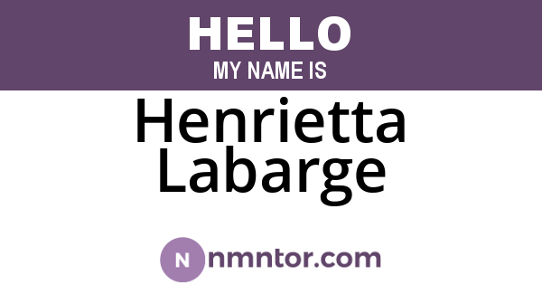 Henrietta Labarge