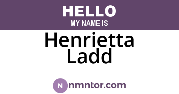 Henrietta Ladd