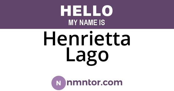 Henrietta Lago