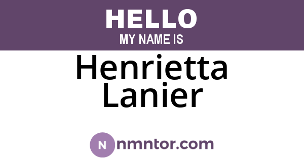 Henrietta Lanier