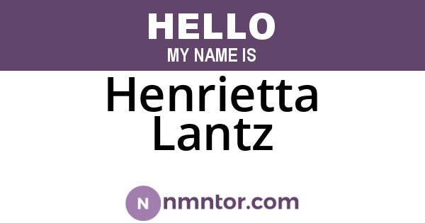 Henrietta Lantz
