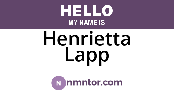 Henrietta Lapp